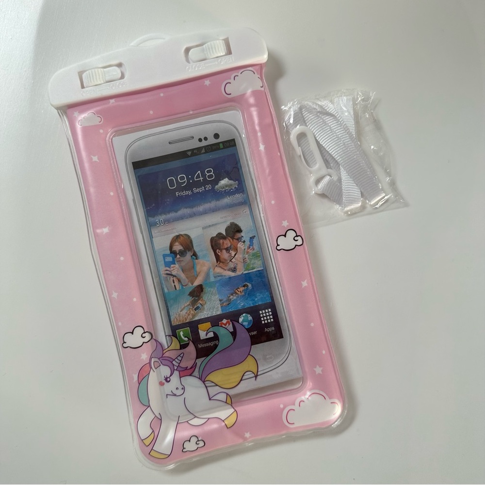 *Free w/ Purchase* NEW Waterproof Phone Pouch + Lanyard with Unicorn Print